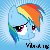Size: 250x250 | Tagged: safe, rainbow dash, pegasus, pony, g4, animated, blue background, bust, female, gif, irony, looking up, mare, meta, nose wrinkle, official spoiler image, scrunchy face, simple background, solo, spoilered image joke, text, vibrating