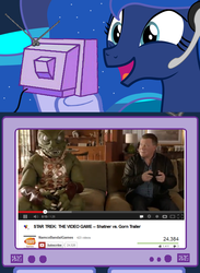 Size: 563x769 | Tagged: safe, princess luna, gamer luna, g4, exploitable meme, gorn, james t kirk, star trek, tv meme, william shatner