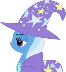 Size: 2111x2283 | Tagged: safe, artist:spectty, trixie, pony, unicorn, g4, cape, clothes, female, hat, lidded eyes, mare, simple background, smiling, solo, transparent background, trixie's cape, trixie's hat