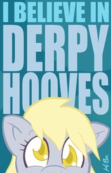 Size: 482x750 | Tagged: safe, artist:kevinbolk, derpy hooves, pony, g4, female, motivational, poster, solo, text