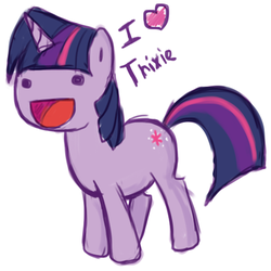 Size: 454x454 | Tagged: safe, artist:tenchi-outsuno, twilight sparkle, pony, g4, female, lesbian, ship:twixie, shipping, solo