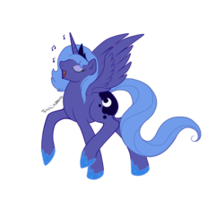 Size: 2975x2890 | Tagged: safe, artist:tenchi-outsuno, princess luna, pony, g4, eyes closed, female, s1 luna, simple background, singing, solo