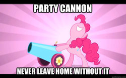 Size: 625x390 | Tagged: safe, pinkie pie, g4, image macro, party cannon