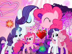 Size: 800x600 | Tagged: safe, artist:ponyrarity, pinkie pie, rarity, g4, female, lesbian, ship:raripie, shipping, vector