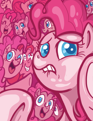 Size: 2153x2786 | Tagged: safe, artist:buckingawesomeart, pinkie pie, earth pony, pony, g4, too many pinkie pies, female, mare, multeity, solo, too much pink energy is dangerous