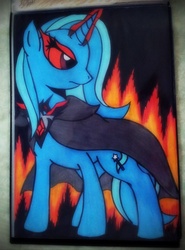 Size: 2148x2899 | Tagged: safe, artist:canvymamamoo, trixie, g4, alicorn amulet, glowing eyes