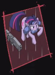 Size: 500x682 | Tagged: safe, screencap, twilight sparkle, g4, armor, gun, x-com