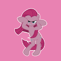 Size: 600x600 | Tagged: safe, artist:php94, edit, pinkie pie, earth pony, pony, g4, angry, animated, bipedal, caramelldansen, cute, cuteamena, dancing, female, grumpy, loop, pink, pinkamena diane pie, solo