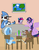 Size: 786x1017 | Tagged: safe, artist:kaiamurosesei, spike, trixie, twilight sparkle, alicorn, pony, unicorn, g4, crossover, crossover shipping, female, male, mare, mordecai, mordecai and rigby, mordetwi, regular show, rigby (regular show), shipping, twilight sparkle (alicorn)