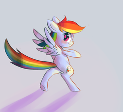 Size: 973x884 | Tagged: safe, artist:astrofiziks, rainbow dash, pegasus, pony, g4, bipedal, blushing, female, mare, simple background, solo, underhoof, white background