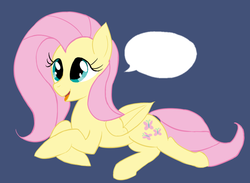 Size: 785x576 | Tagged: artist needed, safe, fluttershy, pegasus, pony, g4, blue background, female, simple background, solo