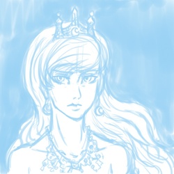 Size: 700x700 | Tagged: safe, artist:mrs1989, princess luna, human, g4, earring, female, humanized, simple background, sketch, solo