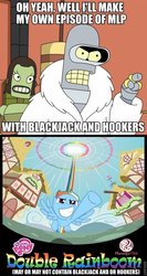 Size: 512x960 | Tagged: safe, rainbow dash, double rainboom, g4, bender bending rodríguez, blackjack and hookers, flying, futurama, male, pointing