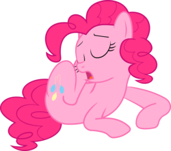 Size: 7484x6616 | Tagged: safe, artist:mehoep, pinkie pie, earth pony, pony, g4, mmmystery on the friendship express, absurd resolution, eyes closed, female, mare, prone, scratching, simple background, sleepy, transparent background, vector