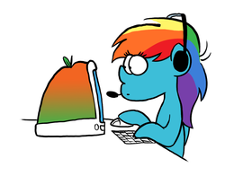 Size: 800x626 | Tagged: safe, artist:willdrawforfood1, rainbow dash, g4, foxtrot, imac, style emulation