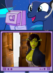 Size: 563x771 | Tagged: safe, princess luna, ogre, gamer luna, g4, bioshock infinite, elizabeth comstock, exploitable meme, shrek, tv meme