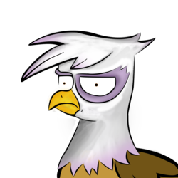 Size: 3000x3000 | Tagged: safe, artist:falloutfire, gilda, griffon, g4, female, frown, gilda is not amused, shrunken pupils, simple background, solo, transparent background, unamused