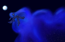 Size: 2000x1300 | Tagged: safe, artist:theperfecta, princess luna, pony, g4, female, mare in the moon, moon, night, solo