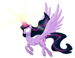 Size: 7500x5801 | Tagged: safe, artist:stabzor, twilight sparkle, alicorn, pony, g4, absurd resolution, female, fluffy, glowing eyes, mare, simple background, solo, transparent background, twilight sparkle (alicorn), vector