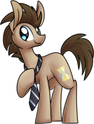 Size: 465x612 | Tagged: safe, artist:littlepinkalpaca, doctor whooves, time turner, earth pony, pony, g4, male, necktie, simple background, solo, stallion, transparent background