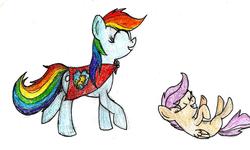 Size: 1831x1097 | Tagged: safe, artist:tuxrug, rainbow dash, scootaloo, g4