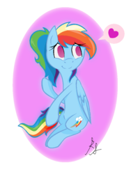 Size: 707x891 | Tagged: safe, artist:xxthatsmytypexx, rainbow dash, pony, g4, alternate hairstyle, female, ponytail, smiling, solo