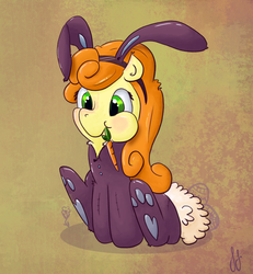 Size: 1000x1080 | Tagged: safe, artist:finalflutter, carrot top, golden harvest, pony, g4, bunny costume, bunny ears, carrot, clothes, female, solo