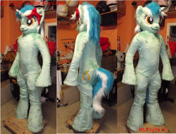 Size: 1050x800 | Tagged: safe, artist:atalonthedeer, lyra heartstrings, g4, bow, cosplay, furry, fursuit, irl, photo
