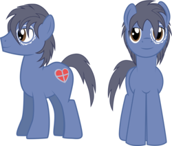 Size: 1000x848 | Tagged: safe, artist:mlp-silver-quill, oc, oc only, oc:clutterstep, earth pony, pony, birthmark, blue, heart, male, stallion