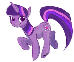 Size: 532x445 | Tagged: safe, artist:dehv, twilight sparkle, pony, g4, female, simple background, smiling, solo