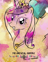 Size: 864x1100 | Tagged: dead source, safe, artist:mlp-frank, princess cadance, pony, g4, cutie mark, female, poster, solo