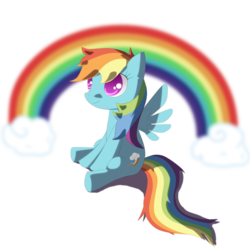 Size: 899x888 | Tagged: safe, artist:chibiramii, rainbow dash, g4, rainbow, smiling