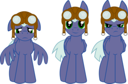 Size: 3000x1965 | Tagged: safe, artist:neoartimus, artist:sigmavirus1, oc, oc only, oc:cruise control, pegasus, pony, turnabout storm, angry, goggles, sad, simple background, transparent background, vector