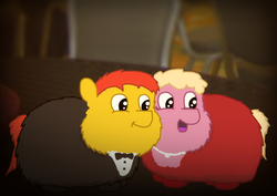 Size: 2793x1980 | Tagged: safe, artist:gowdie, fluffy pony, couple, fluffy pony original art, prom