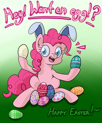 Size: 750x900 | Tagged: safe, artist:tehflah, pinkie pie, g4, bunny ears, easter, easter egg