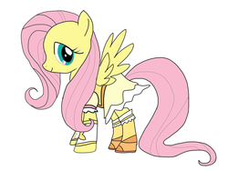 Size: 1024x768 | Tagged: safe, artist:omegaridersangou, fluttershy, pegasus, pony, g4, cure lemonade, female, mare, precure, pretty cure, simple background, white background, yes precure 5 gogo