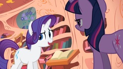 Size: 1280x720 | Tagged: safe, screencap, rarity, twilight sparkle, g4, out of context