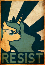 Size: 870x1250 | Tagged: safe, artist:fennrick, artist:fr3zo, princess luna, pony, g4, female, new lunar republic, poster, propaganda, propaganda poster, resist, solo