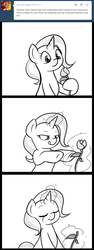 Size: 600x1600 | Tagged: safe, artist:theparagon, trixie, g4, comic, eating, magic, monochrome, telekinesis