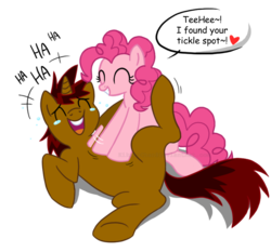 Size: 800x745 | Tagged: safe, artist:kikaru-studios, pinkie pie, oc, g4, comic sans, laughing, tickling