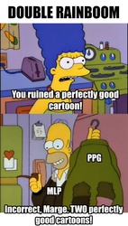 Size: 1458x2564 | Tagged: safe, double rainboom, double rainboom drama, drama, image macro, male, the simpsons