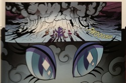 Size: 1437x941 | Tagged: safe, idw, official comic, nightmare rarity, g4, spoiler:comic, comic, moon, nightmare dreamscape