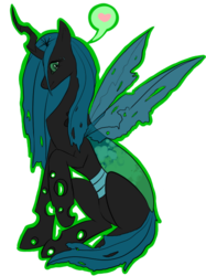 Size: 503x673 | Tagged: safe, artist:kittyisawolf, queen chrysalis, changeling, changeling queen, g4, crown, female, heart, jewelry, regalia, simple background, solo, transparent background