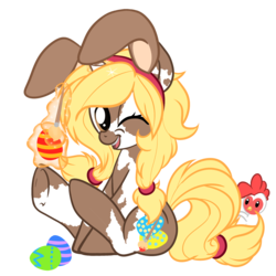 Size: 1600x1600 | Tagged: safe, artist:rainbowscreen, oc, oc only, easter, underhoof