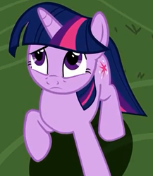 Size: 468x539 | Tagged: safe, screencap, twilight sparkle, double rainboom, g4, cropped, looking up, raised hoof, solo