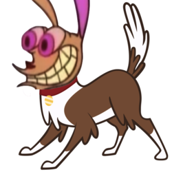 Size: 750x750 | Tagged: safe, winona, dog, g4, male, ren and stimpy, ren hoek, renona, simple background, transparent background, wat