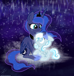 Size: 1924x1988 | Tagged: dead source, safe, artist:daisy-dictator, princess luna, oc, oc:snowdrop, alicorn, pegasus, pony, g4