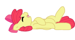 Size: 547x289 | Tagged: safe, artist:mieuun, apple bloom, earth pony, pony, g4, female, filly, foal, laughing, simple background, solo, transparent background