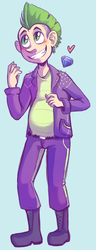 Size: 374x978 | Tagged: safe, artist:adventureexe, spike, g4, humanized, male, solo