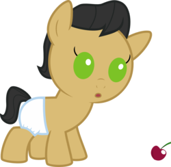 Size: 1149x1123 | Tagged: safe, artist:toughbluff, cherry cola, cherry fizzy, pony, g4, baby, colt, diaper, foal, male, simple background, solo, transparent background, vector